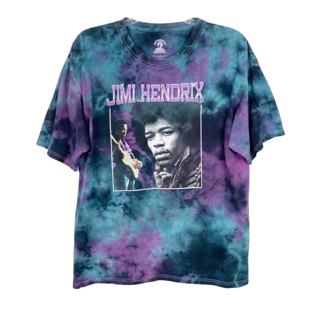 Jimi Hendrix | Tie Dye Purple & Blue Graphic Tee Size Large